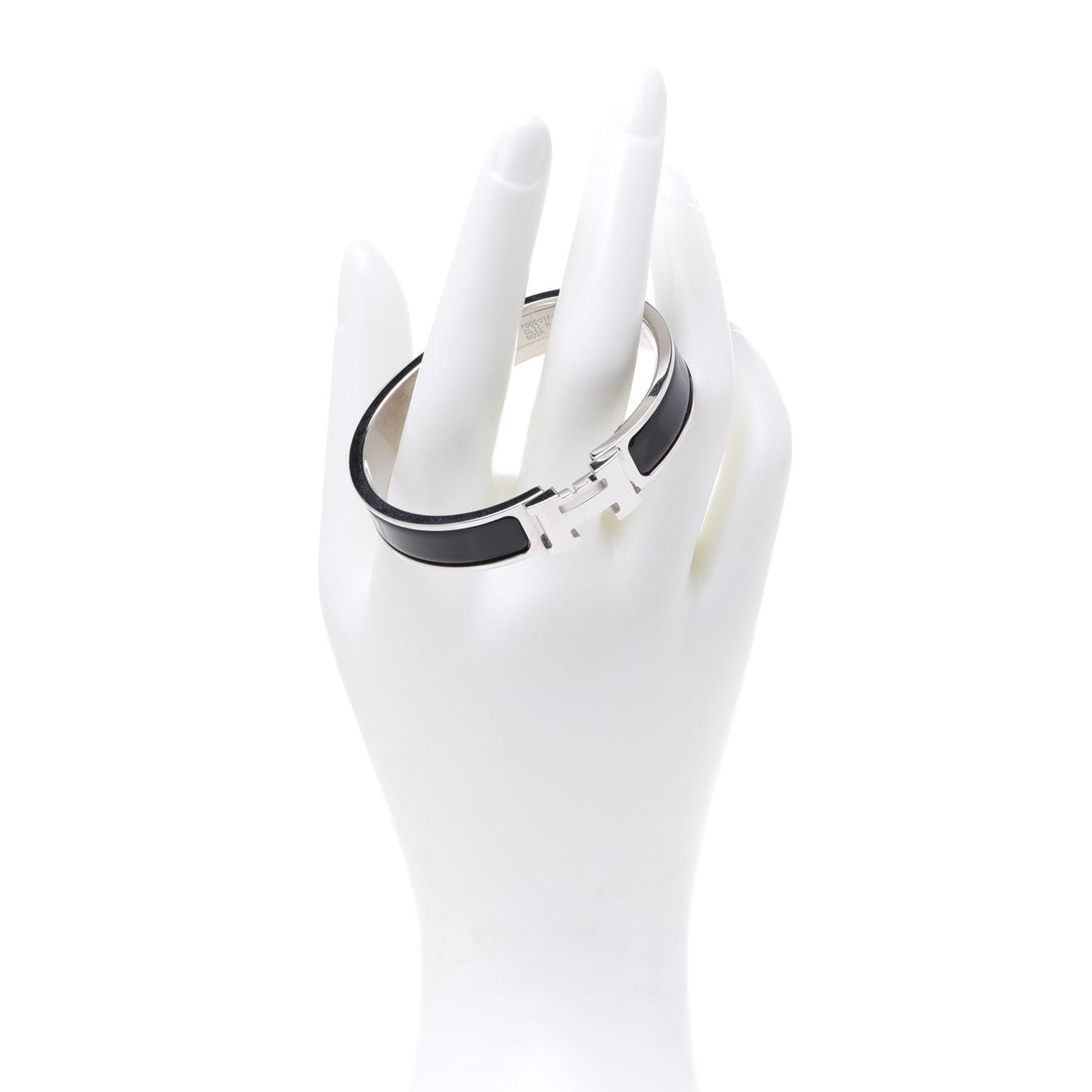 Enamel Narrow Clic Clac H Bracelet PM Black