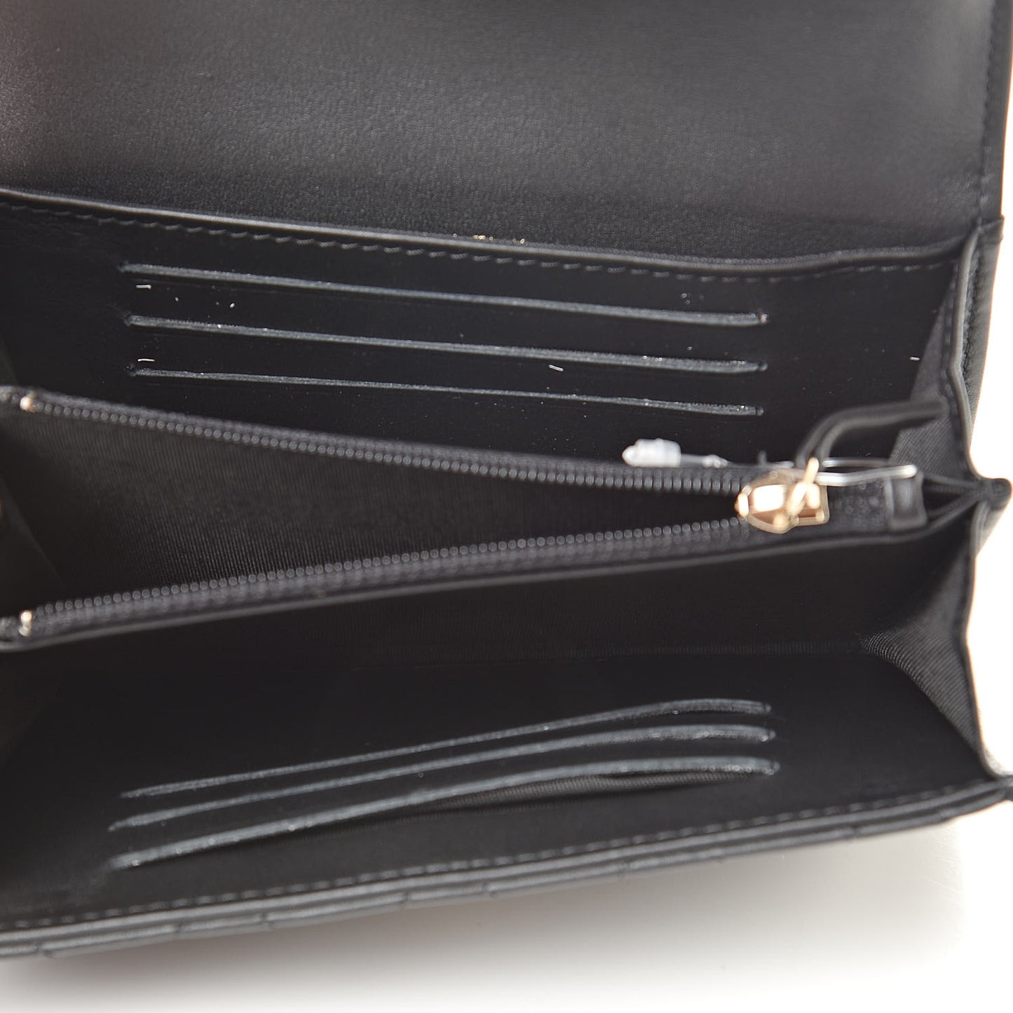 Lambskin Quilted Medium Boy Flap Wallet Black
