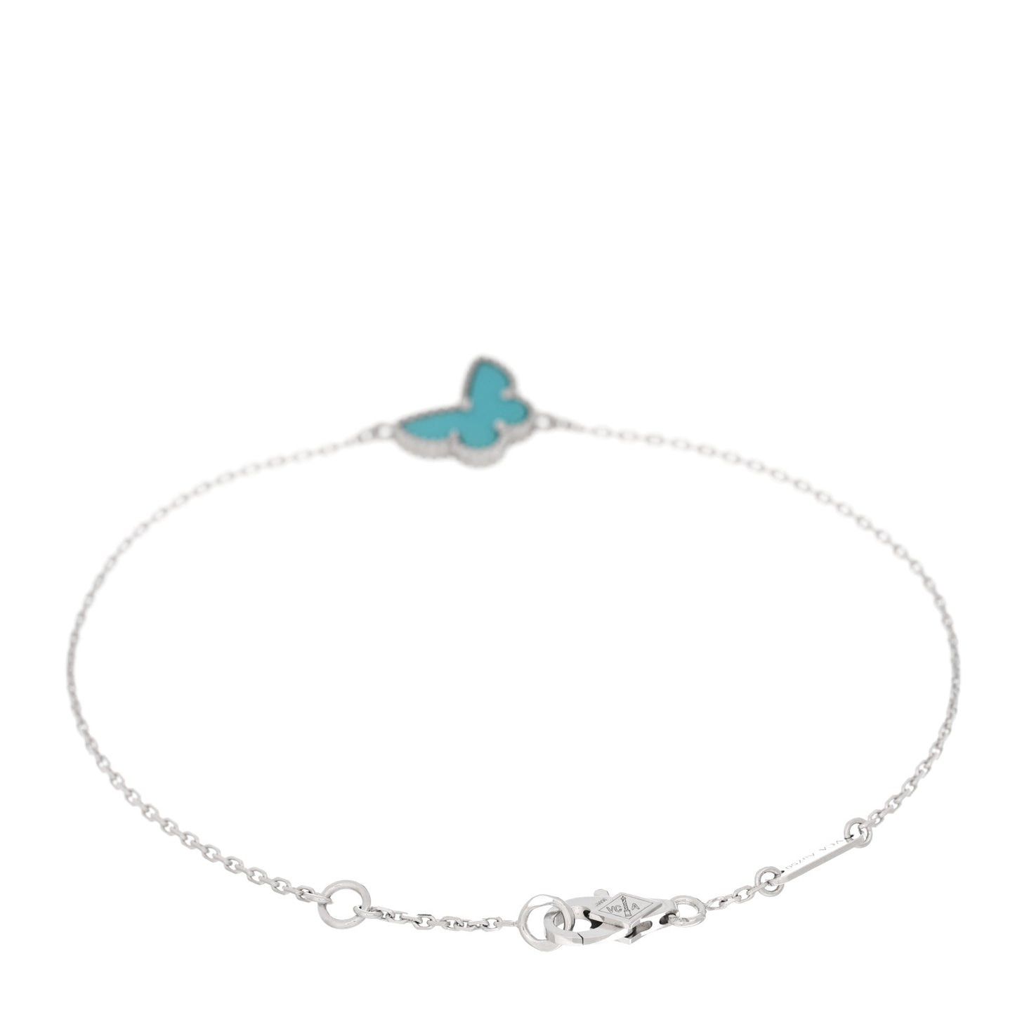 18K White Gold Turquoise Sweet Alhambra Butterfly Bracelet
