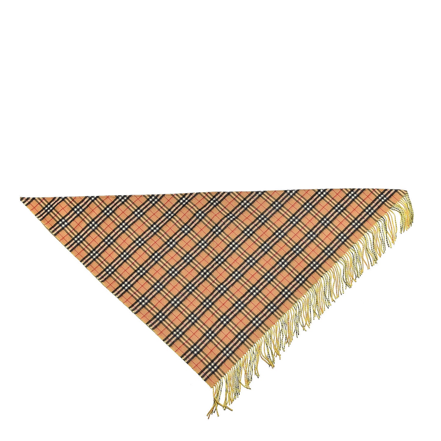 Cashmere Fluorescent Vintage Check Bandana Scarf Bright Lemon