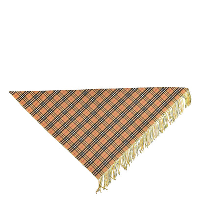 Burberry Cashmere Fluorescent Vintage Check Bandana Scarf Bright Lemon 1 of 3