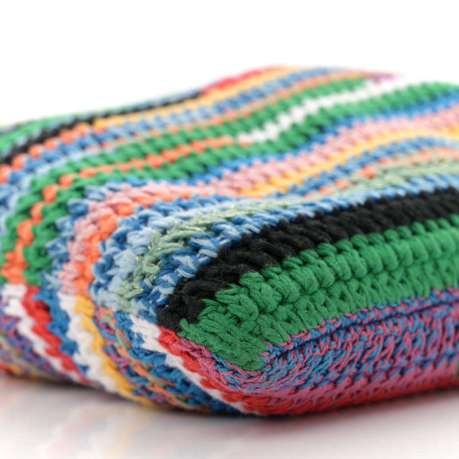 Miu Miu Cotton Crochet Stripe Vertical Tote Bag Multicolor 9 of 10