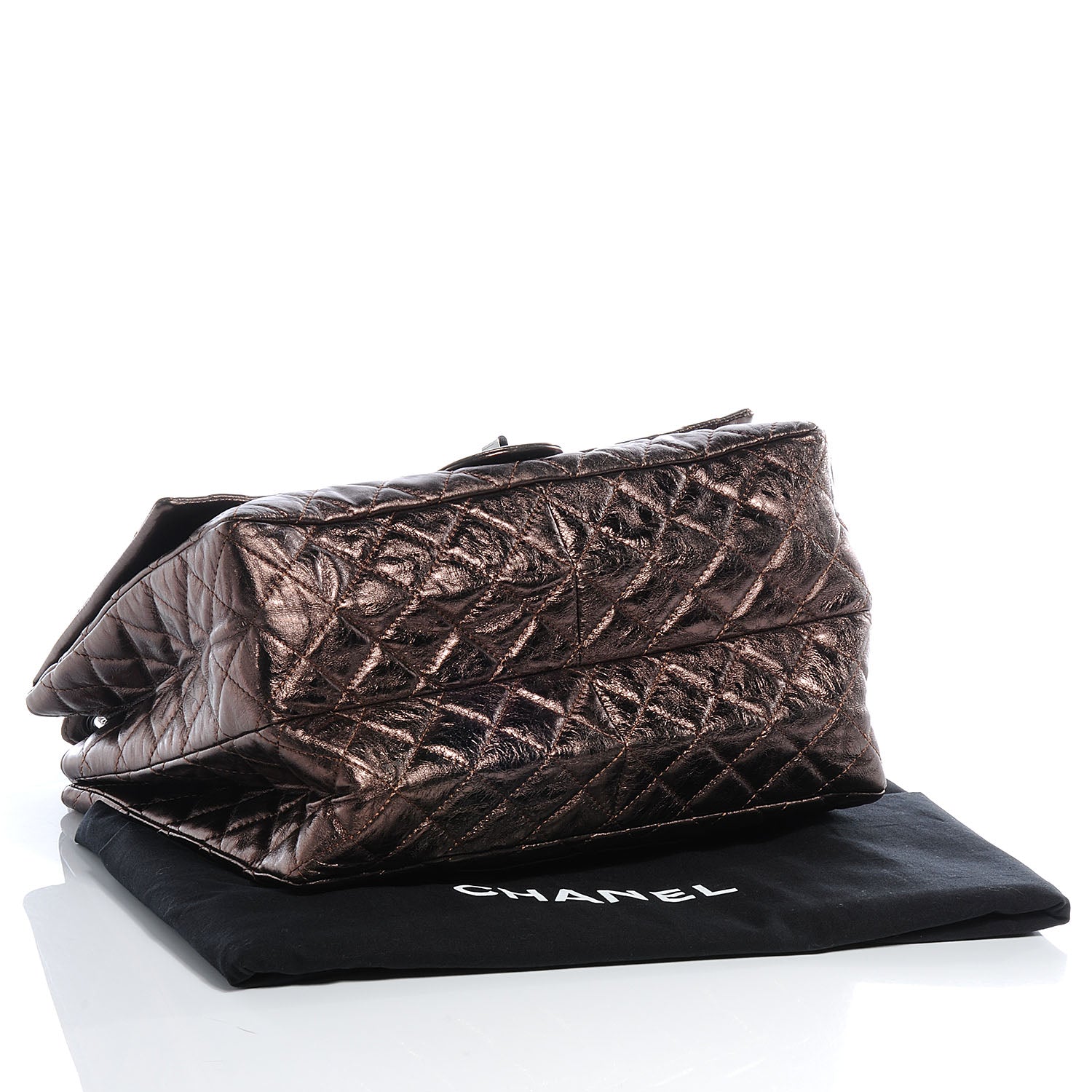Chanel Aged Calfskin Reissue 2.55 Accordion Flap Bronze 4 of 7