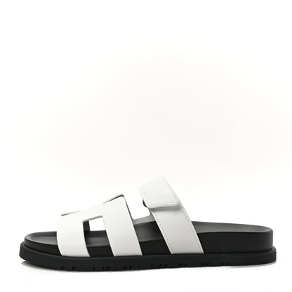 Hermes Calfskin Womens Chypre Sandals 39.5 White 1 of 9