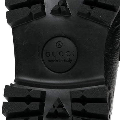 Gucci Piuma Calfskin GG Embossed Womens Horsebit Rock 20mm Loafers 39.5 Black 6 of 9