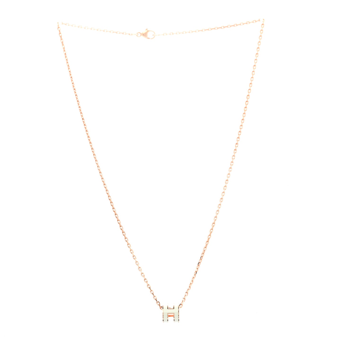 Lacquered Rose Gold Mini Pop H Pendant Necklace Vert Fizz