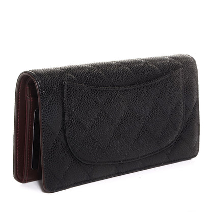 Chanel Caviar Quilted Yen Wallet Black 3 of 9