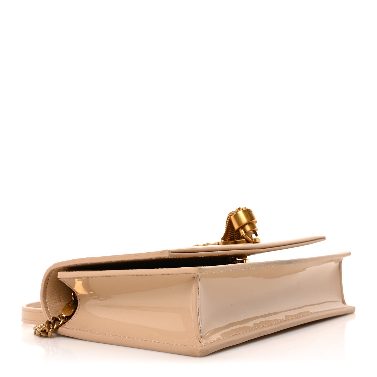 Saint Laurent Patent Monogram Classic Kate Tassel Chain Wallet Dark Beige 4 of 10