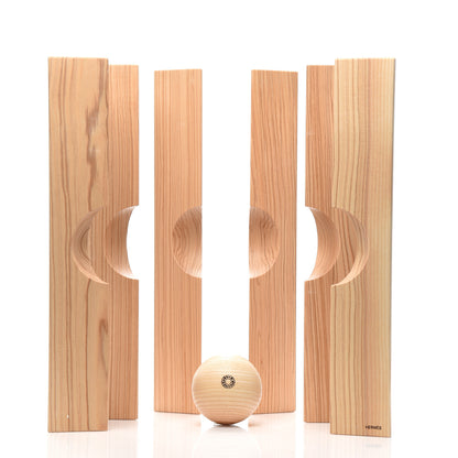 Hermes Ash Wood Bridle Calfskin Strike Skittle Game Set Brique 9 of 10