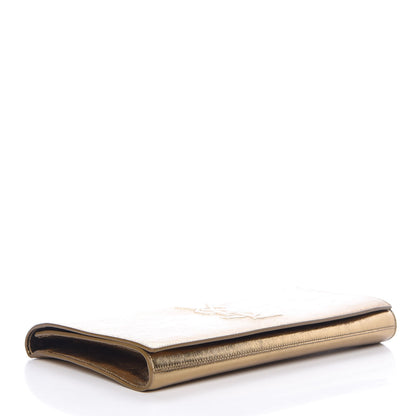 Saint Laurent Metallic Calfskin Monogram Large Belle De Jour Clutch Gold 4 of 10