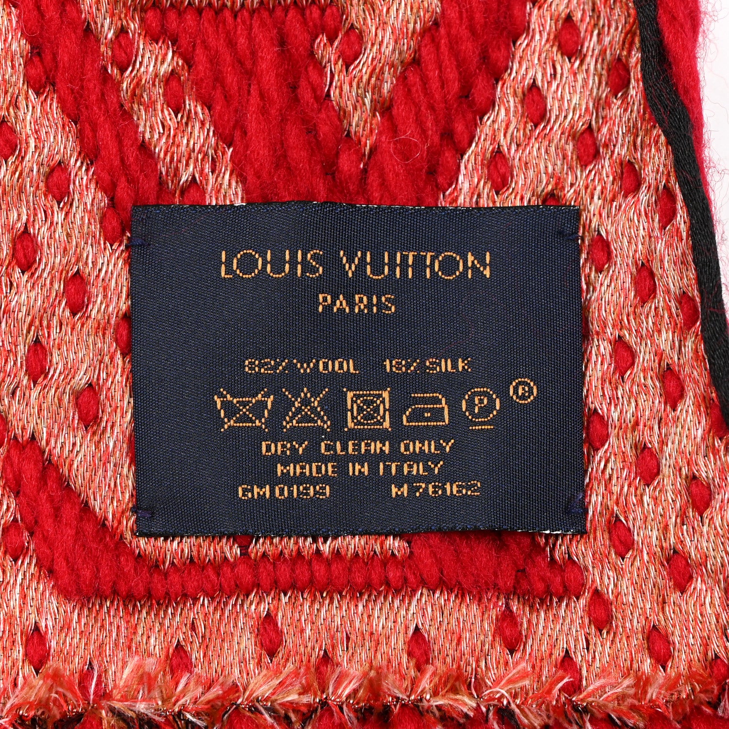 Louis Vuitton Wool Silk Logomania Vuittonite Scarf Red 3 of 6