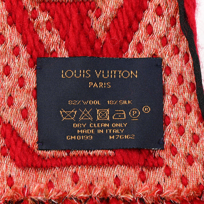 Louis Vuitton Wool Silk Logomania Vuittonite Scarf Red 3 of 6