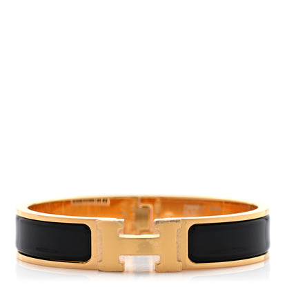 Hermes Enamel Narrow Clic Clac H Bracelet PM Black 1 of 6