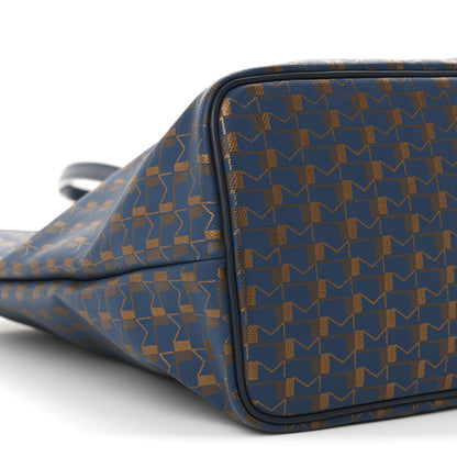 Moynat Grained Calfskin Canvas 1920 Oh! Tote Ruban MM Indigo Bronze 8 of 10