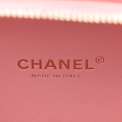 Chanel Tweed Quilted Small CC Filigree Vanity Case Pink 6 of 14