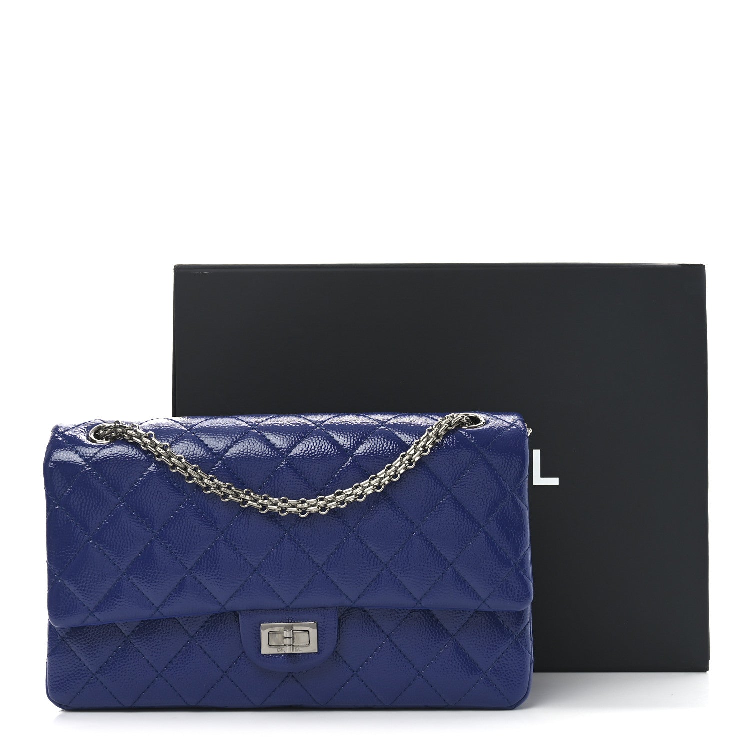 Chanel Patent Caviar Quilted 2.55 Reissue 226 Flap Navy Blue 11 of 11