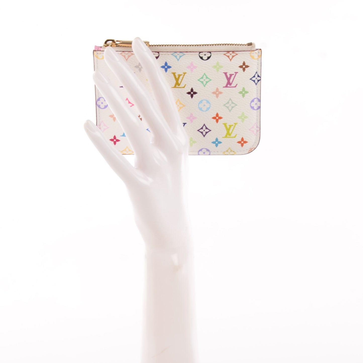 Monogram Multicolor Key Pouch White Litchi