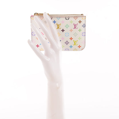 Louis Vuitton Monogram Multicolor Key Pouch White Litchi 2 of 7