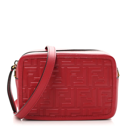 Fendi Vitello Century FF 1974 Embossed Mini Camera Case Fragola 1 of 10