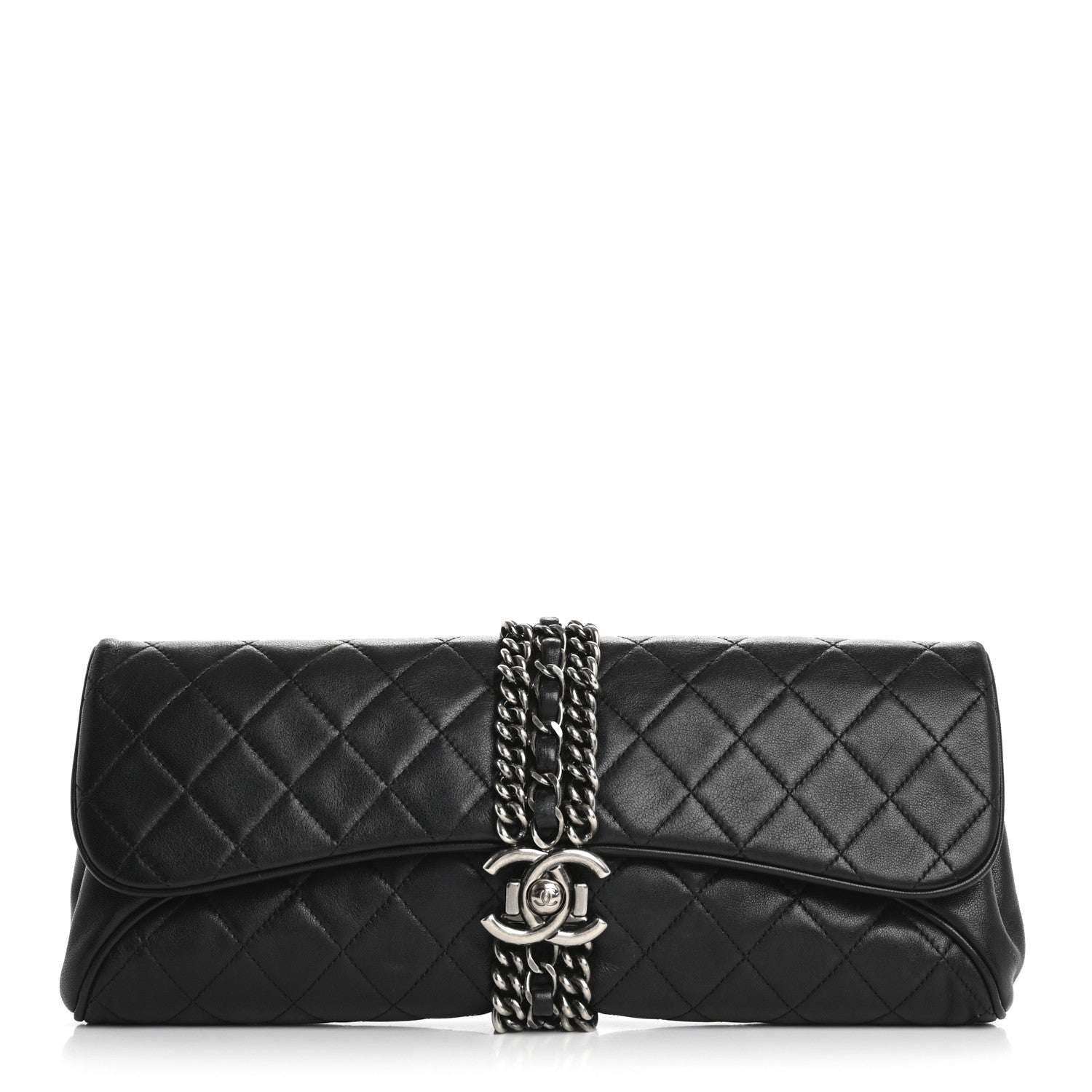 Chanel Lambskin Quilted Evening Clutch Black 1 of 13