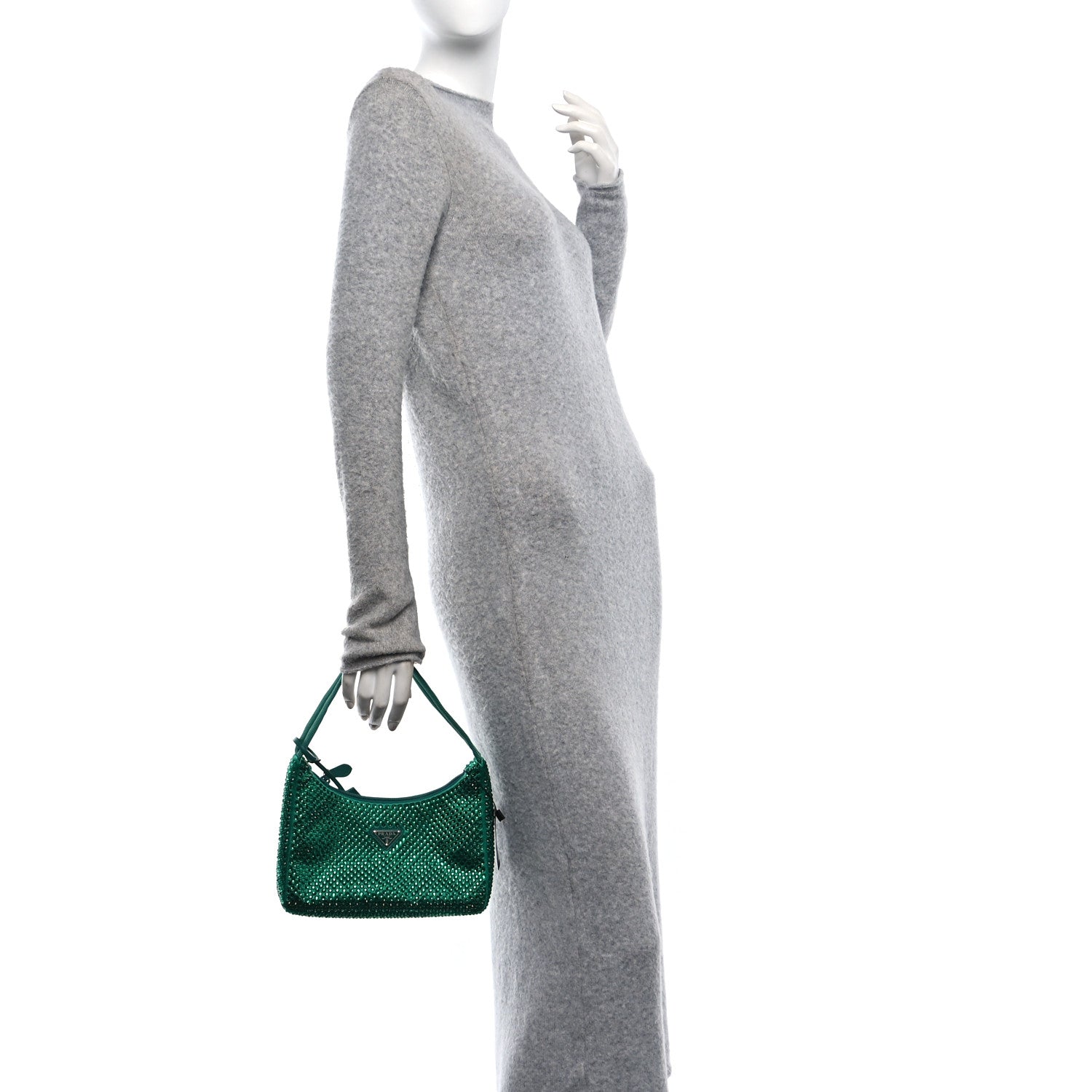 Prada Satin Crystal Mini Re-Edition 2000 Bag Mango 2 of 9