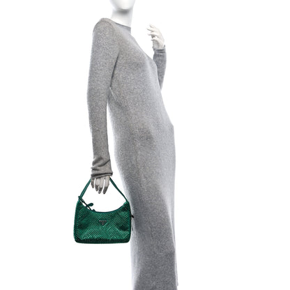 Prada Satin Crystal Mini Re-Edition 2000 Bag Mango 2 of 9