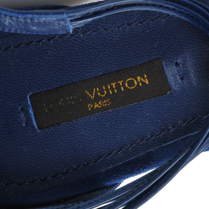 Louis Vuitton Suede Patent Calfskin Vaniglia Sandals 39 Blue 7 of 7