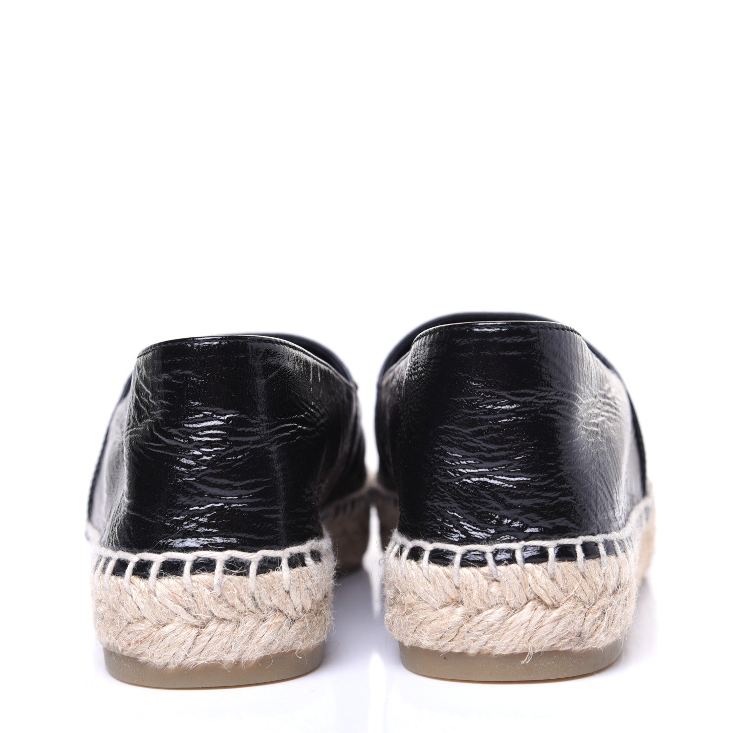Chanel Patent Calfskin Crystal CC Espadrilles 36 Black 7 of 13