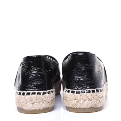 Chanel Patent Calfskin Crystal CC Espadrilles 36 Black 7 of 13