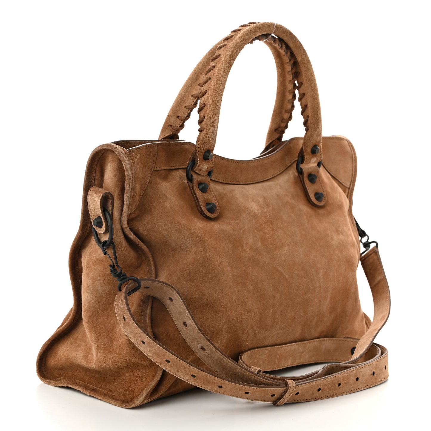Waxed Suede Calfskin Classic Hardware Medium Le City Camel