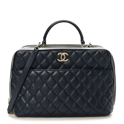 Chanel Lambskin Quilted Large Trendy CC Bowling Bag Blue 1 of 9