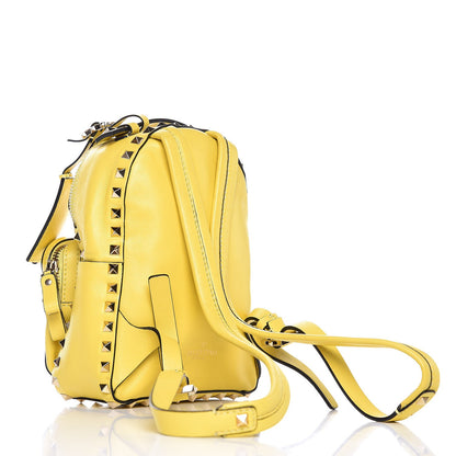 Valentino Garavani Calfskin Mini Rockstud Backpack Light Yellow 3 of 8