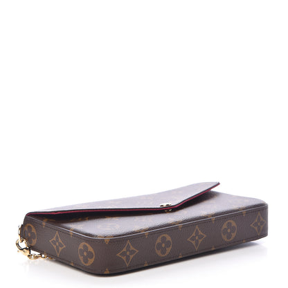 Louis Vuitton Monogram Pochette Felicie Chain Wallet Fuchsia 5 of 12