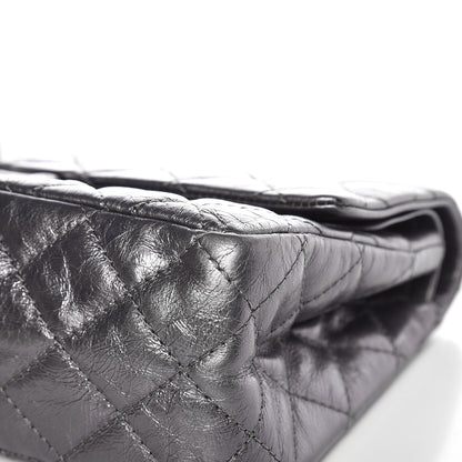 Chanel Metallic Aged Calfskin Quilted 2.55 Reissue 226 Flap Dark Silver 9 of 10