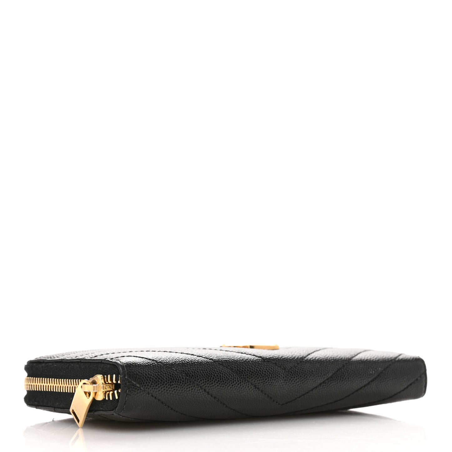 Grain De Poudre Matelasse Chevron Monogram Zip Around Wallet Black