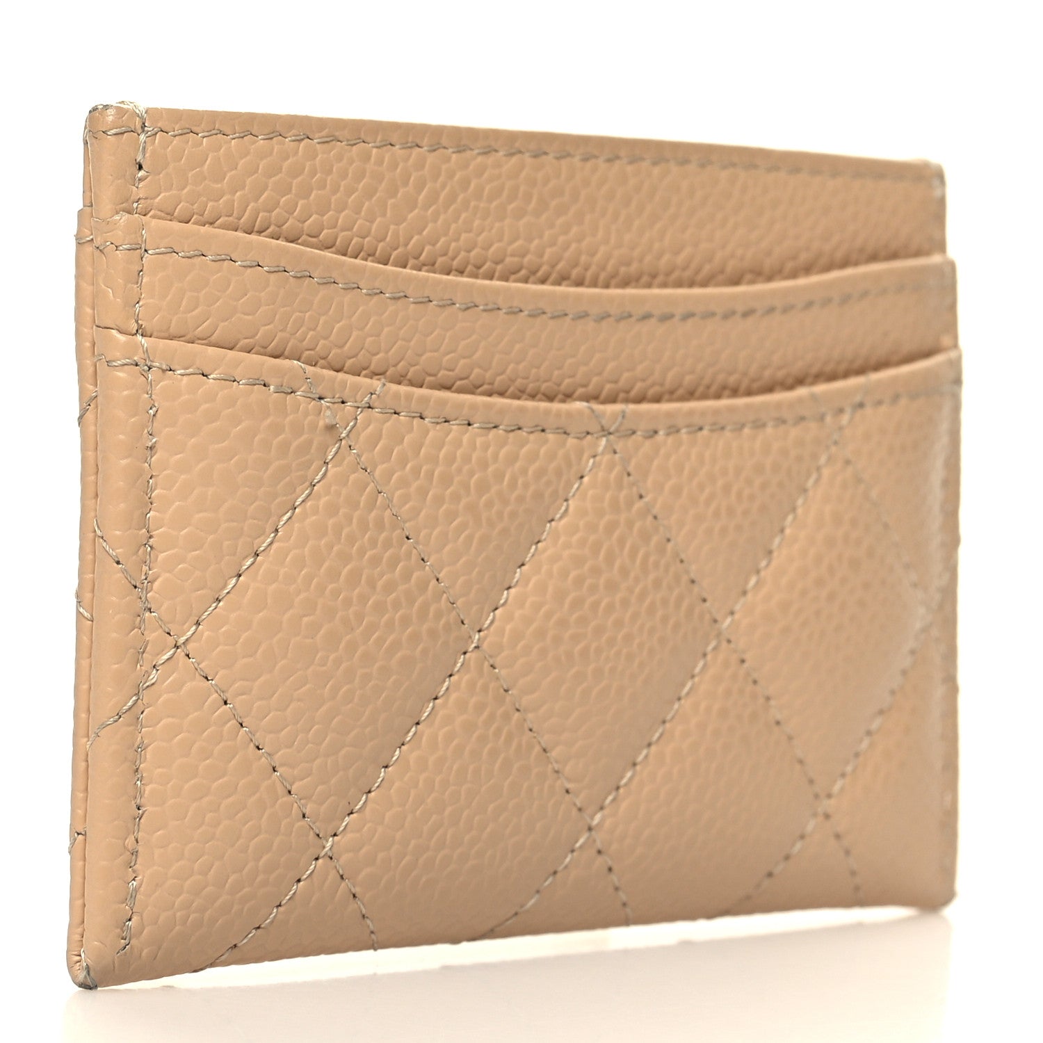 Chanel Caviar Quilted Card Holder Beige 3 of 12