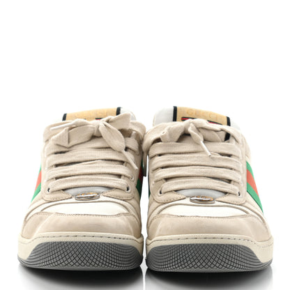 Gucci Nylon Nubuck Web Womens Screener Sneakers 38.5 Mystic White Dusty Milk 2 of 23