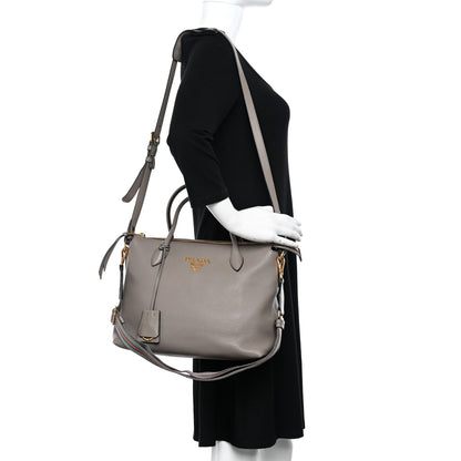 Prada Vitello Daino Shopping Tote Argilla 2 of 12