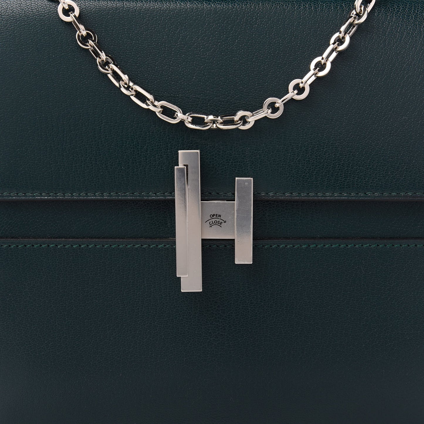 Chevre Mysore Cinhetic Boxy Top Handle Bag Vert Cypress