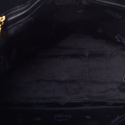 MCM Grained Calfskin Studded Tote Black 9 of 16