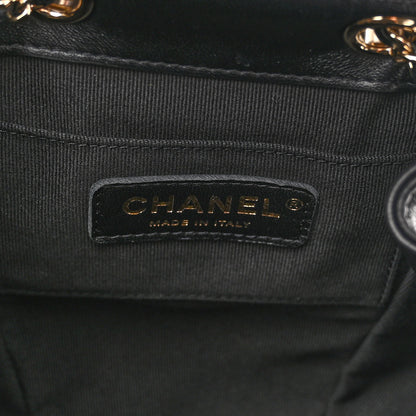 Chanel Lambskin Quilted Small Duma Drawstring Backpack Black 7 of 10