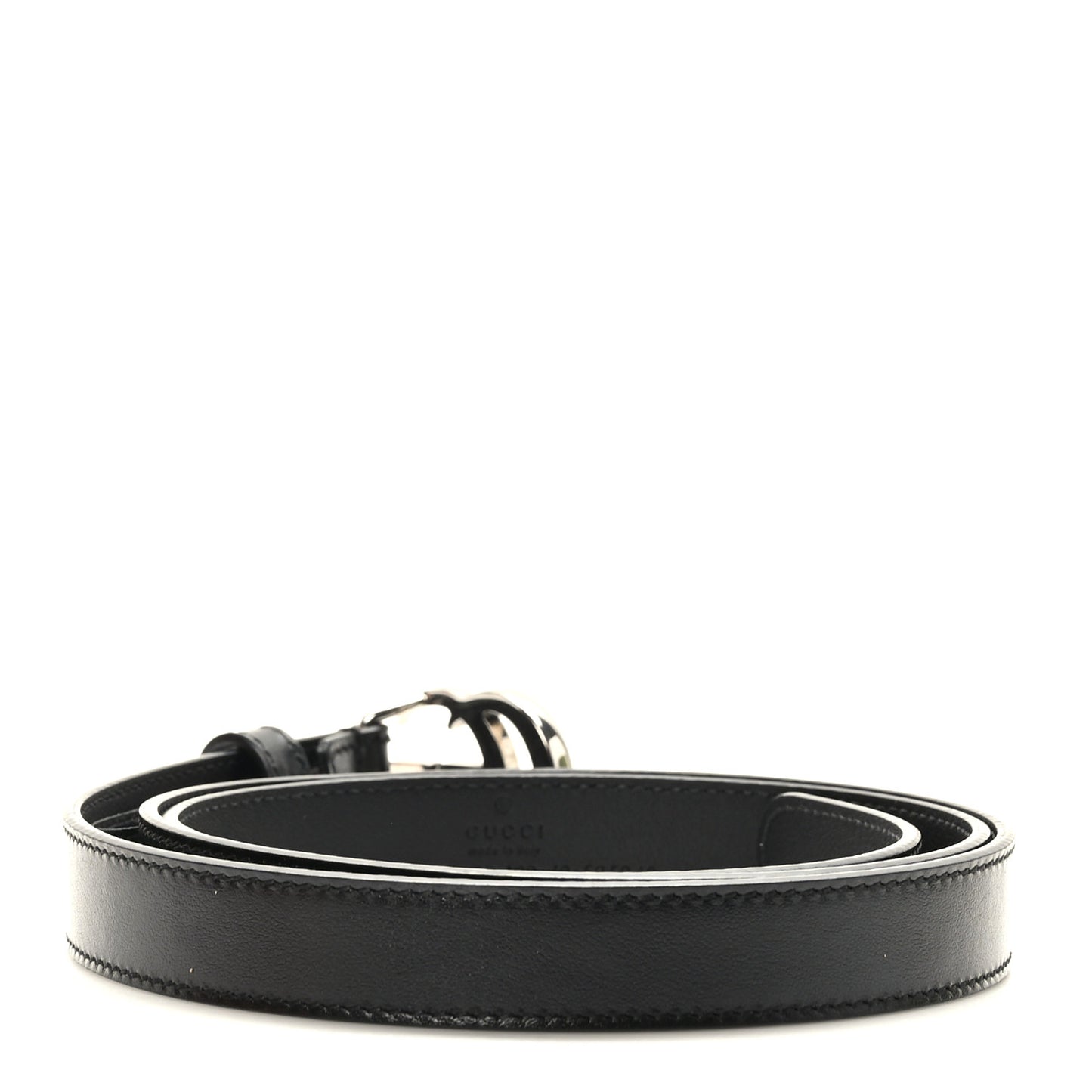 Plutone Calfskin Palladium Double G 20mm Belt 100 40 Black