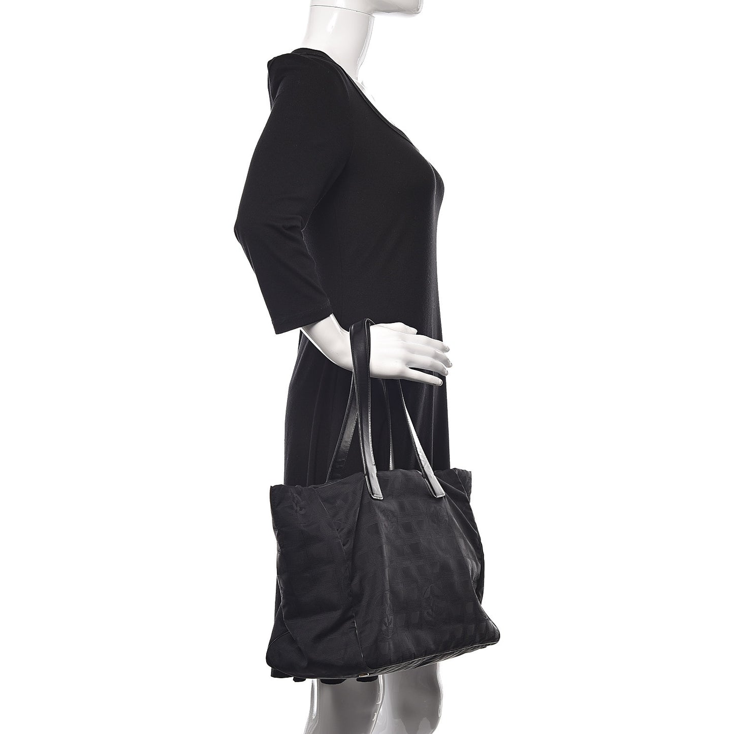 Nylon Large Travel Tote Black