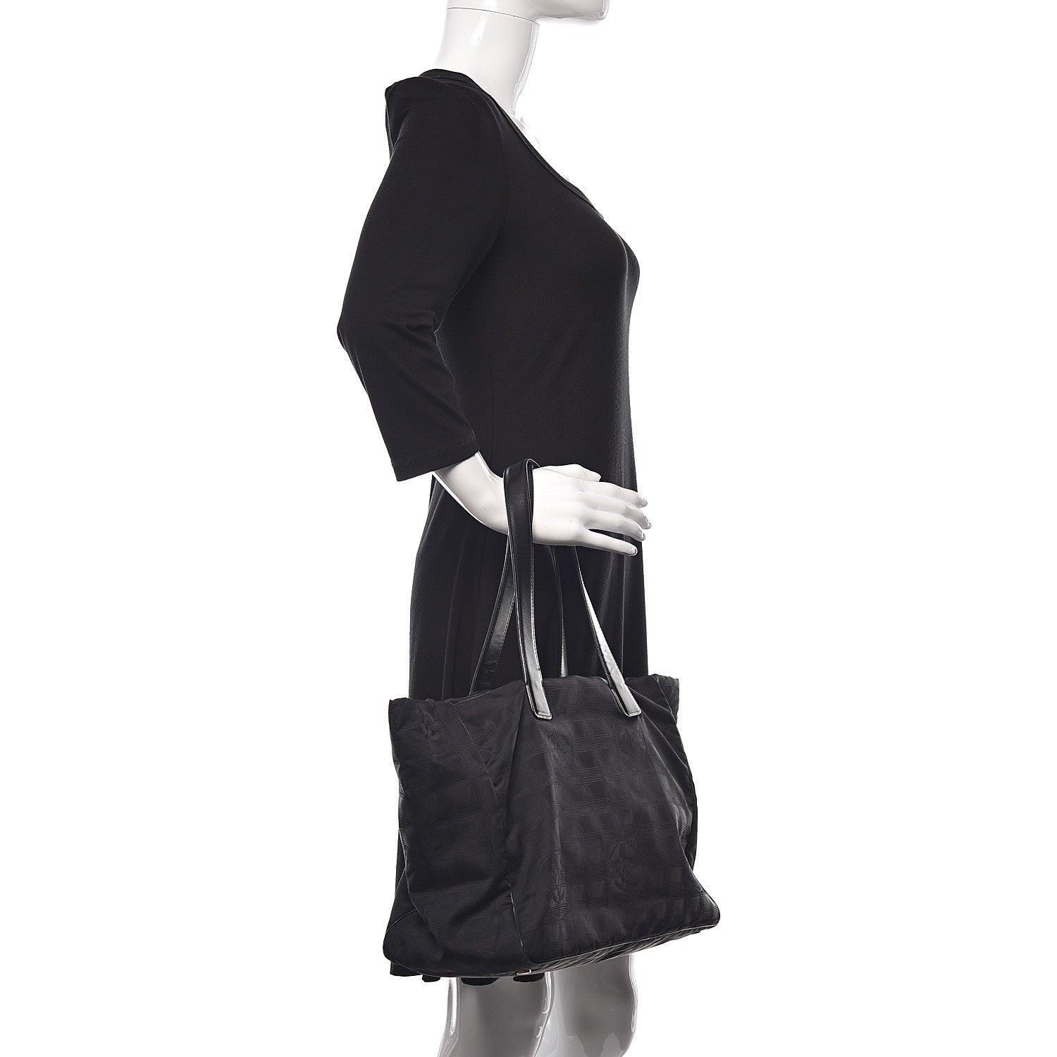 Chanel Nylon Large Travel Tote Black 2 of 9