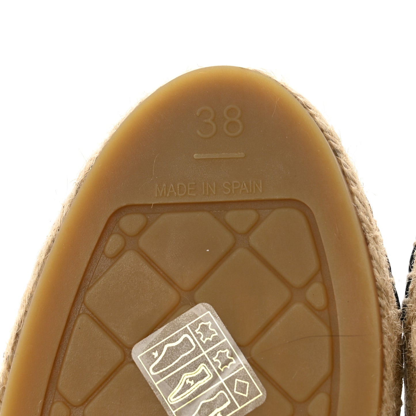 Lambskin CC Espadrilles 38 Beige Black