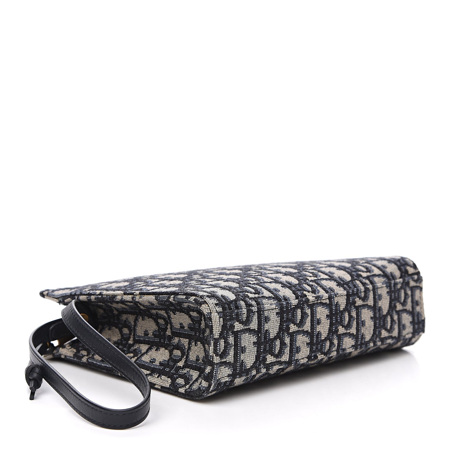 Oblique Zipped Pouch Clutch Blue