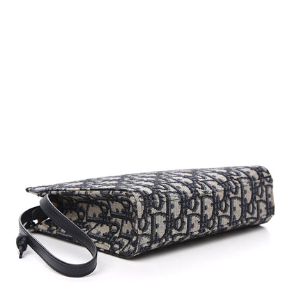 Christian Dior Oblique Zipped Pouch Clutch Blue 3 of 8