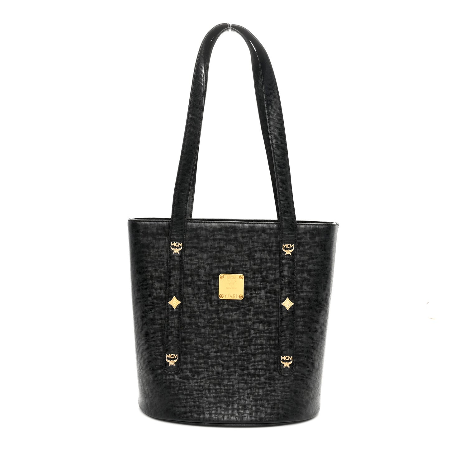 Saffiano Studded Mini Tote Bag Black