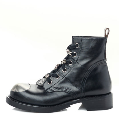 Louis Vuitton Calfskin Metropolis Flat Ranger Boots 39 Black 1 of 8