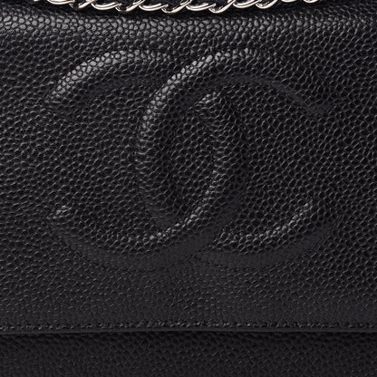Chanel Caviar Timeless CC Wallet On Chain WOC Black 9 of 13